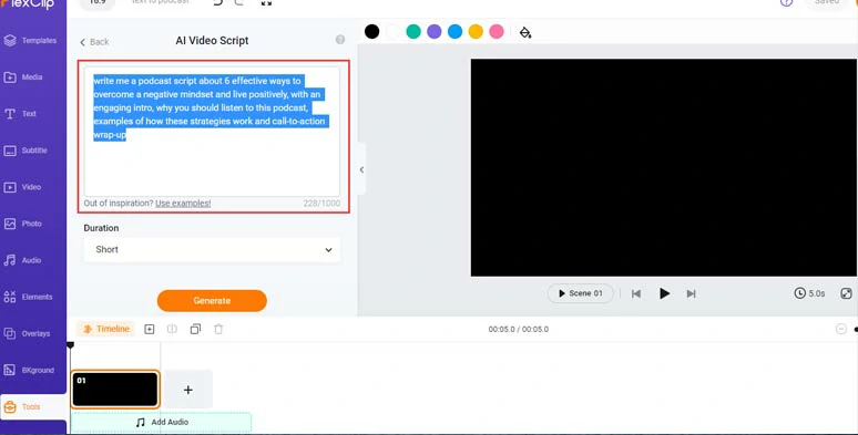 Use AI video script generator and ChatGPT prompts to write scripts for your podcast video