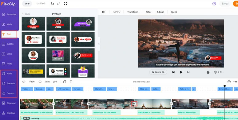 Add royalty-free music, YouTube profile subscribe animations, and transitions to YouTube videos