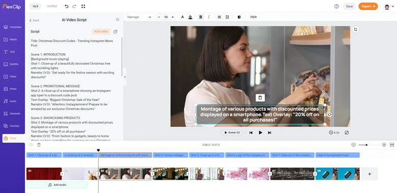 Use FlexClip's AI Machine to Automatically Generate a Video Script