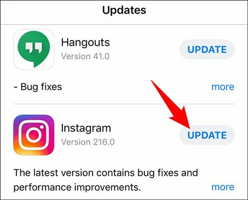 Fix There Was an Error Saving Your Changes - Update the Instagram App