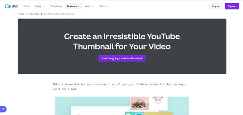 YouTube Thumbnail Maker Without Watermark - Canva