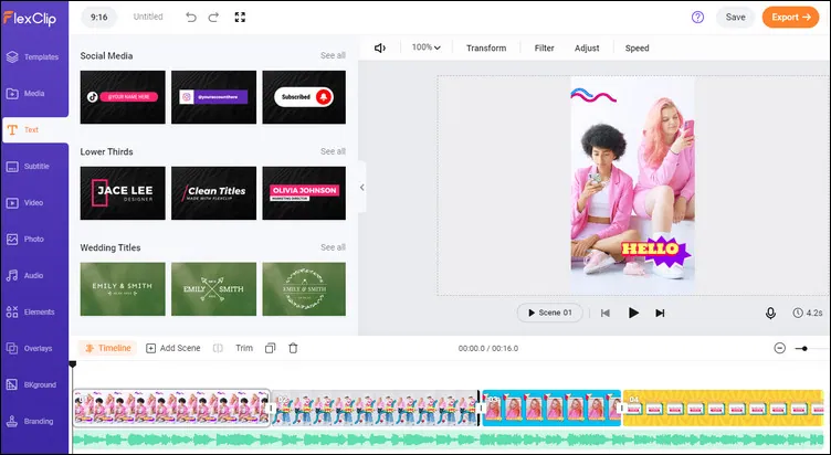 FlexClip Video Editor for TikTok