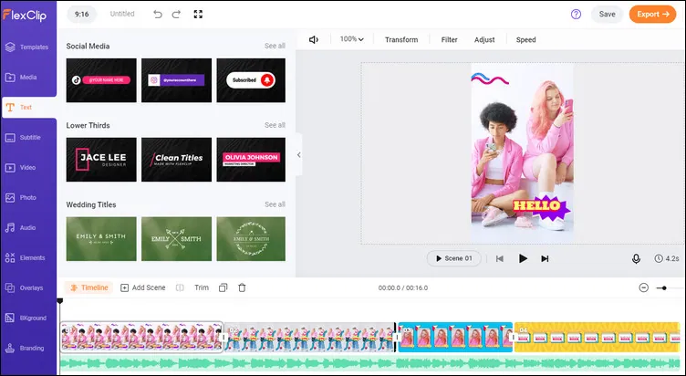 用于TikTok的华体会体育app官方下载FlexClip视频编辑器