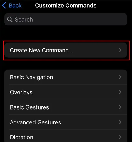 Using Voice Commands on iPhone for Auto Scrolling on TikTok - Create New Command