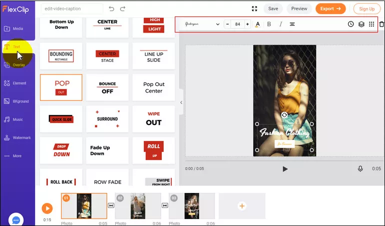 Add Captions to TikTok Video with FlexClip