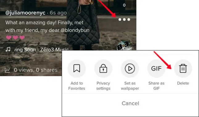 Edit Caption on TikTok After Posting - Delete Video