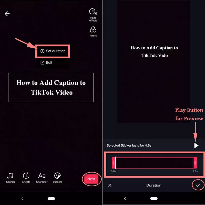 Timing Text in TikTok