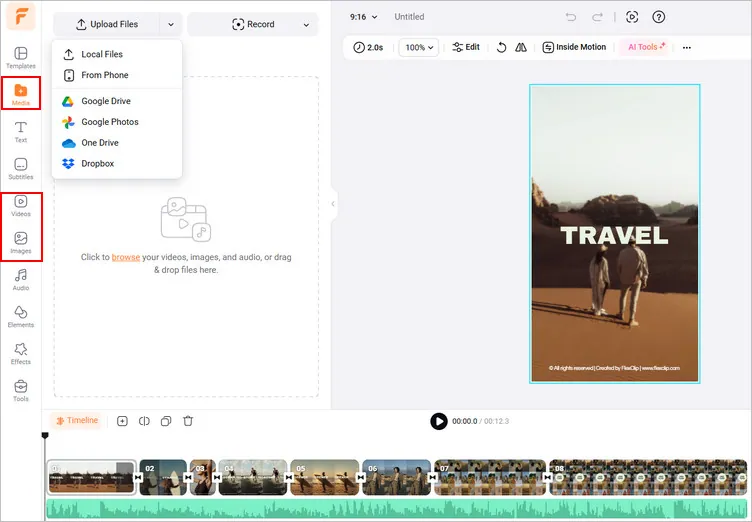 Make an Intro for TikTok - Add Media