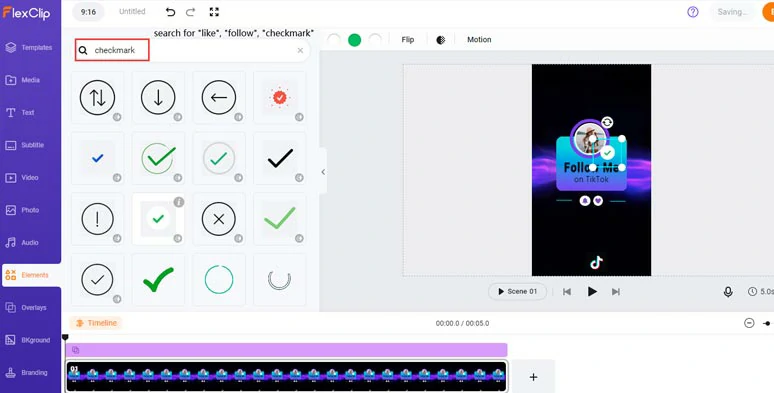 Add an animated checkmark for following TikTok account CTA