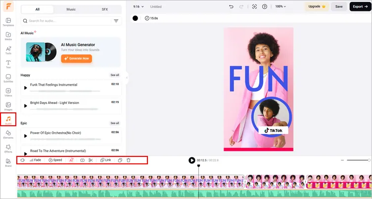 Make a TikTok Outro - Edit Audio