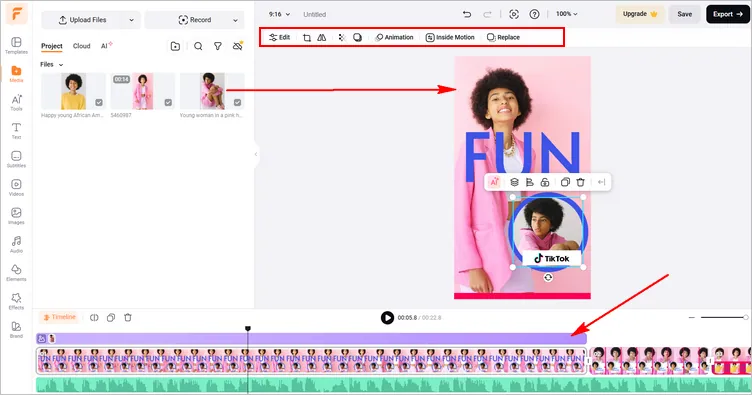 Make a TikTok Outro - Add Footage