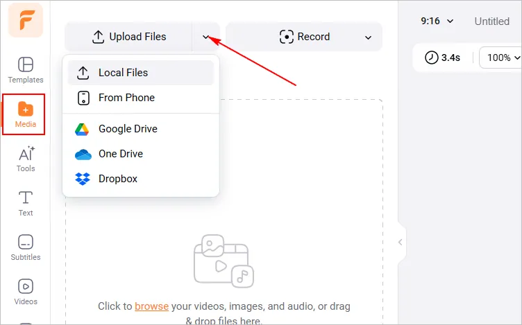 Make a TikTok Outro - Upload Footage