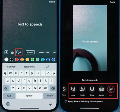 Select AI voice avatars to convert text to speech on TikTok