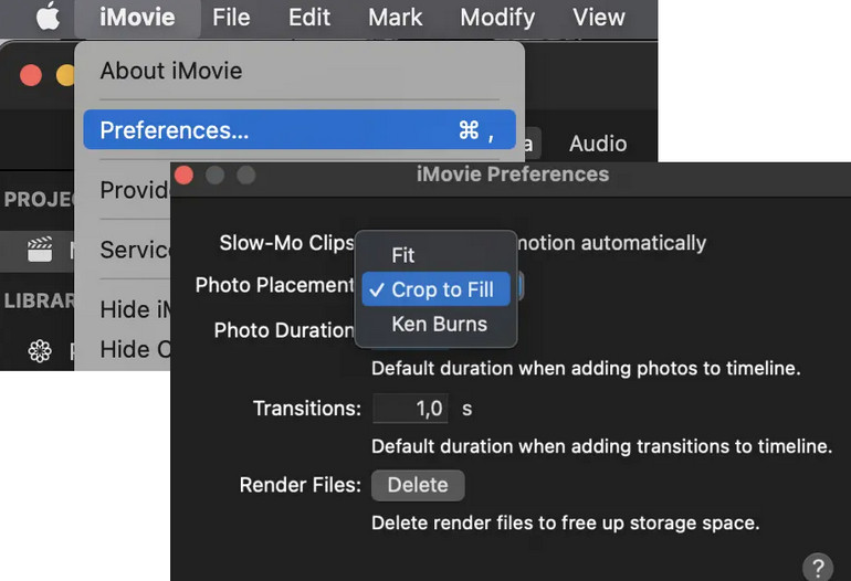 Set iMovie Preferences