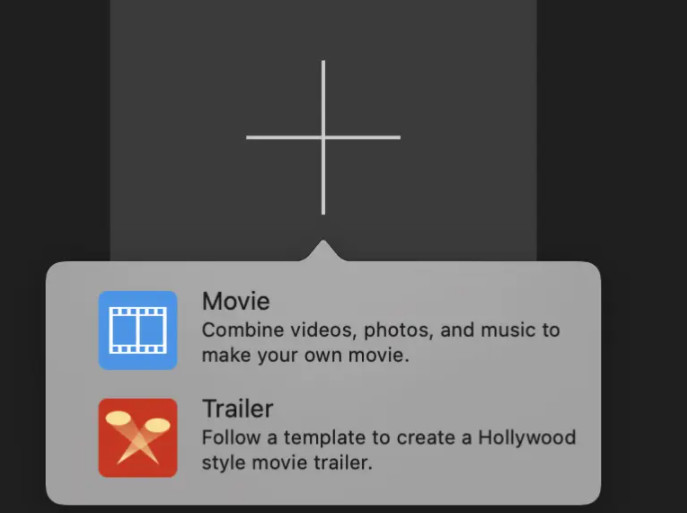 Create New Project iMovie