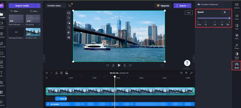 Create a time lapse video by Clipchamp online