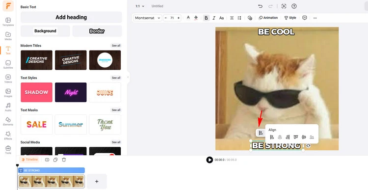 Add Top Text Bottom Text to Meme and GIF - FlexClip