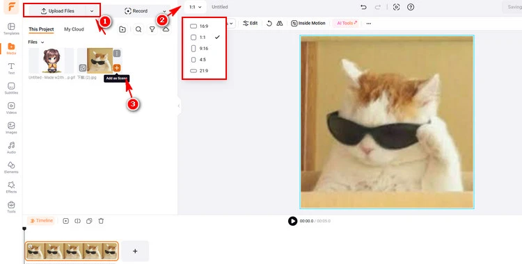 Upload Your Meme/GIF Materials - FlexClip