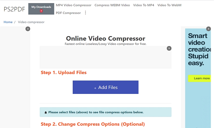 Top Video Compressors Online - PS2PDF