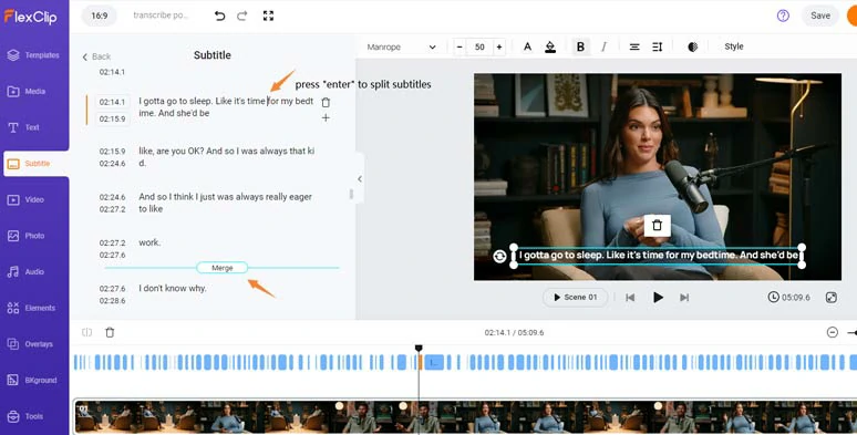 Easily split and merge subtitles with ease