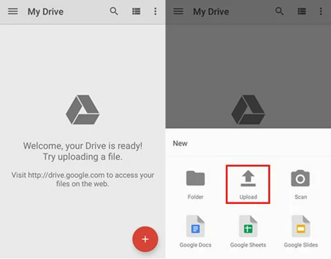 Download Google Drive and Move to Upload Panel