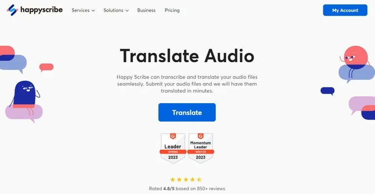 Happy Scribe Audio Translator