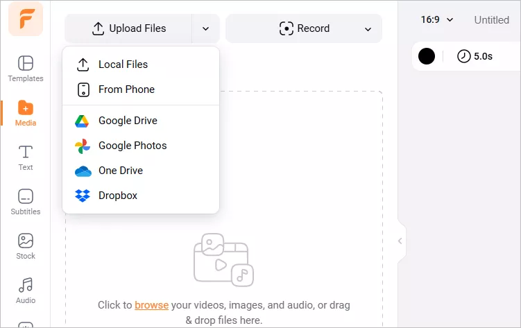 Translate TikTok Video with FlexClip - Upload