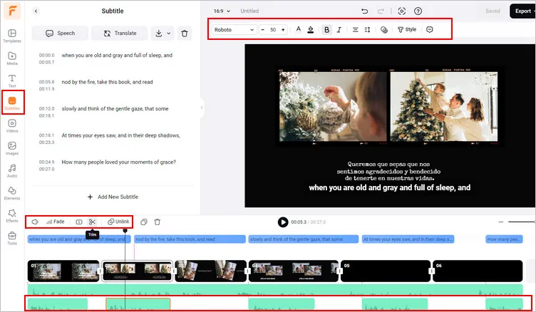 Customize the Translated Subtitle & Edit Voice