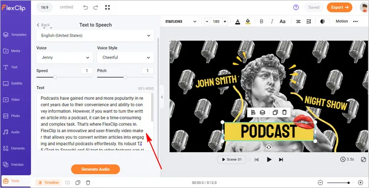 Article to Audio Podcast with TTS - Add Article Text