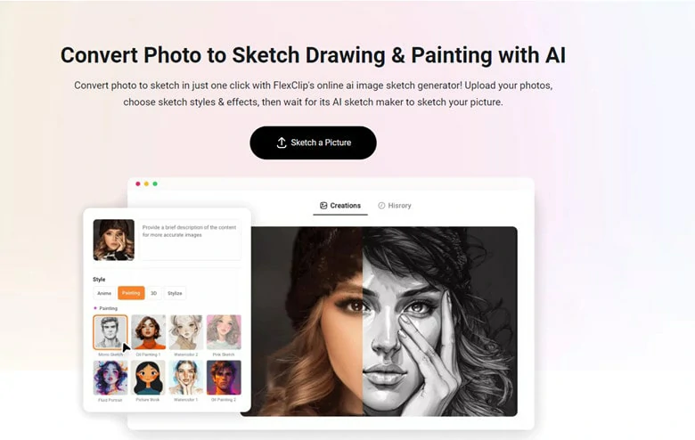 Photo to Sketch Converter Online - FlexClip