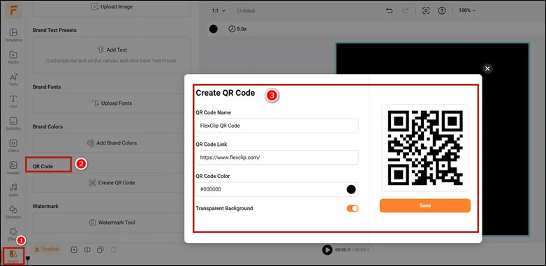 Open FlexClip and Turn Your Video Link into a QR Code