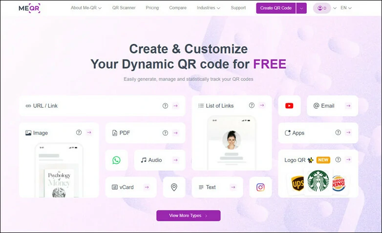 Turn Video Link into Dynamic QR Code - ME-QR Code Generator