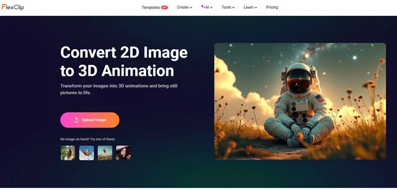 Convert 2D Cartoon Images to 3D Animation - FlexClip