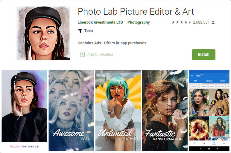Photo to Cartoon Apps for Android - Photo Lab Picture Editor & Artf