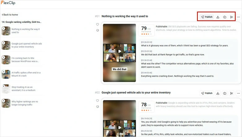Customize, Download or Directly Share Viral-ready Clips