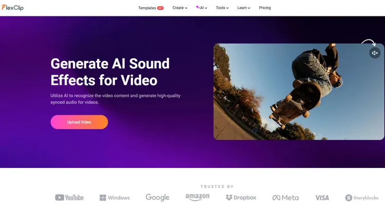 Add TV Static Sound Effects Automatically - FlexClip