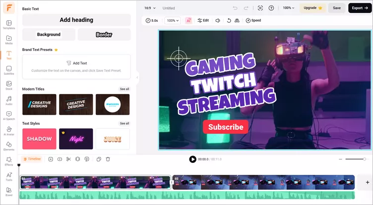 Online Twitch Intro Maker - FlexClip