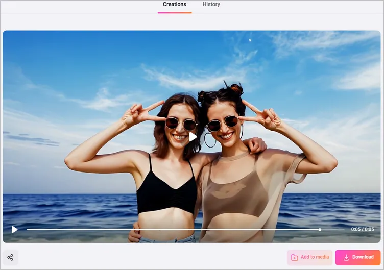 Put Two Photos in One Frame into a Video with AI - Download or Edit