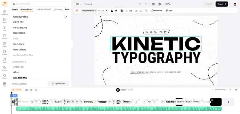 Extensive Library in FlexClip for Typography Video Making