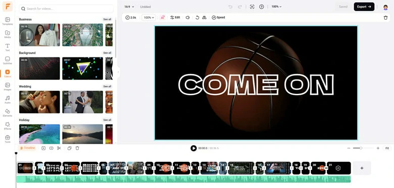 Upload Media Resources to FlexClip for Typography Video Creation