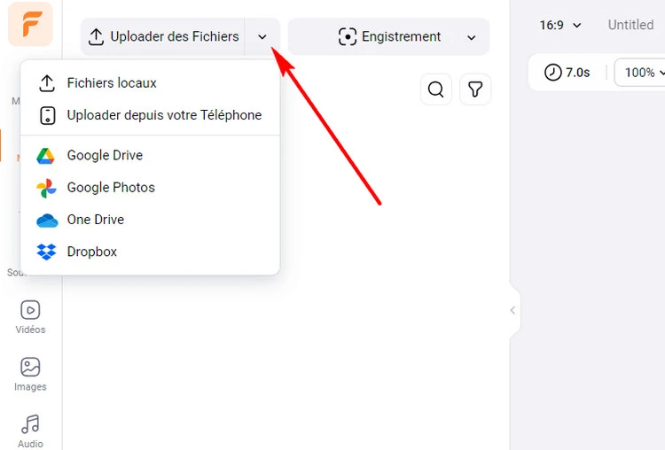 Import your audio file FlexClip