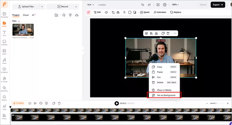 Add the AI-generated Talking Avatar to Editor