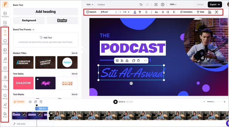 Edit the AI Talking Avatar Video
