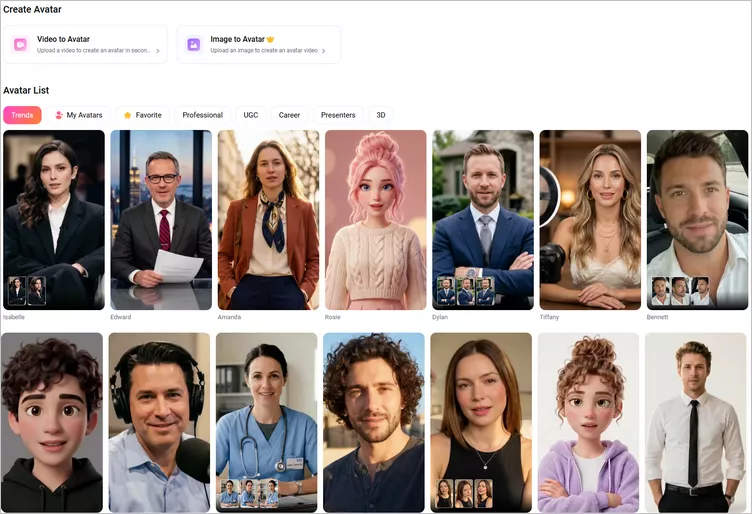 Choose an AI Avatar for Your Video