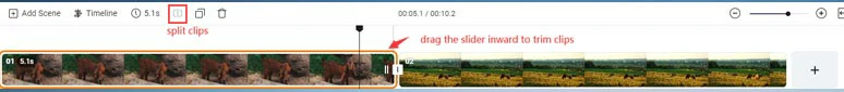 Trim or split clips for the video moments you need