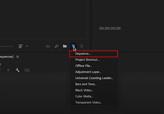 Vertical Split Screen Video on Premiere Pro - Create Sequence