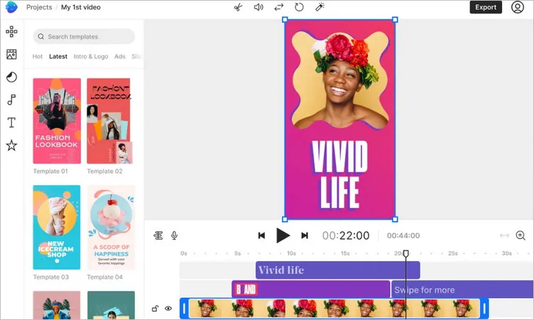 AI Vertical Video Editor - Invideo