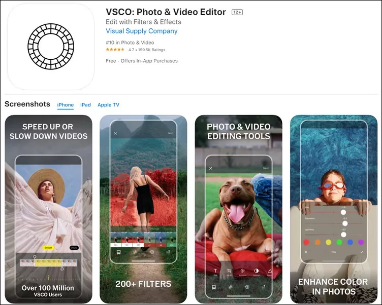Mobile Vertical Video Editing App - VSCO