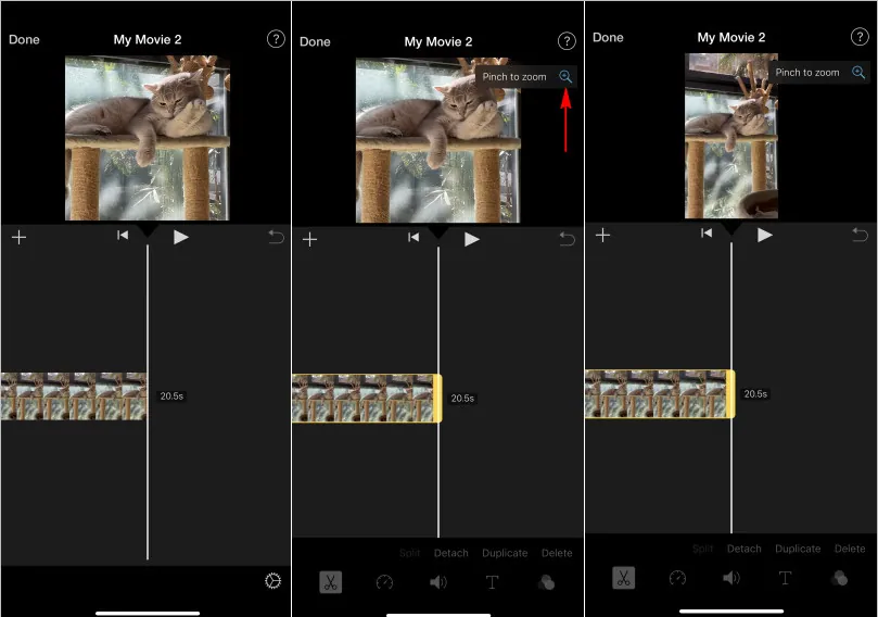 Editar video vertical en iMovie en iPhone