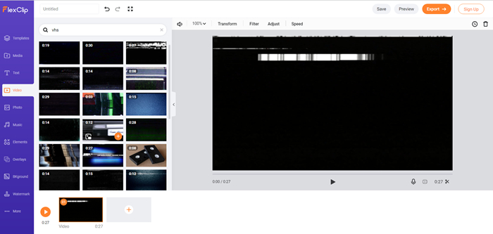 Search Effect to Create VHS Video